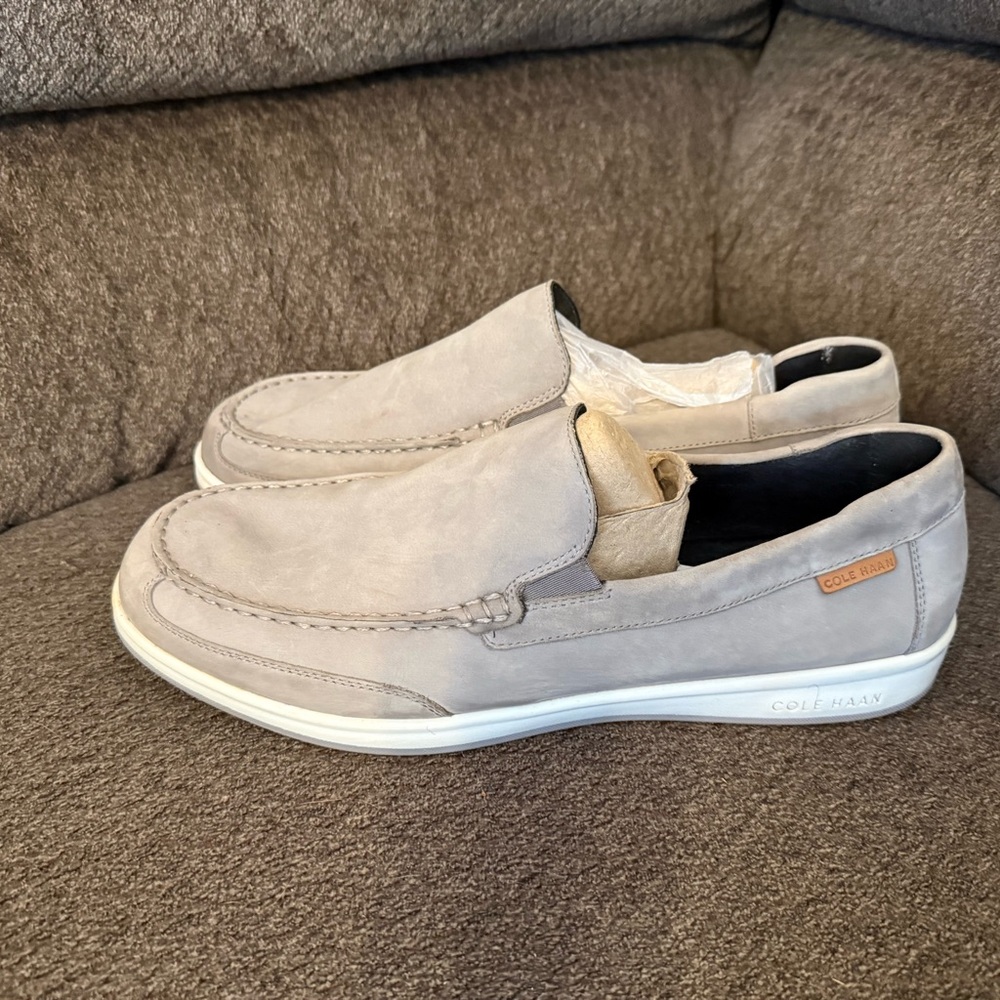 Cole Haan Men's Light Gray Penny Loafers 13M